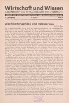 Wirtschaft und Wissen, 1931, H. 4