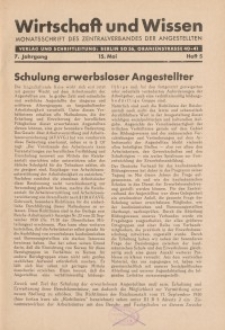 Wirtschaft und Wissen, 1931, H. 5