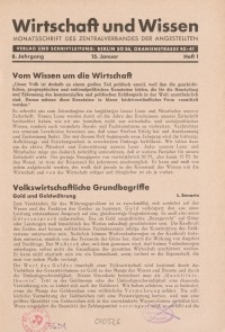 Wirtschaft und Wissen, 1932, H. 1