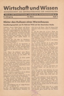 Wirtschaft und Wissen, 1932, H. 3