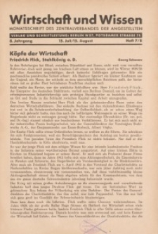 Wirtschaft und Wissen, 1932, H. 7/8