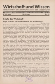 Wirtschaft und Wissen, 1932, H. 10
