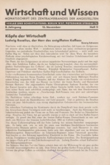 Wirtschaft und Wissen, 1932, H. 11