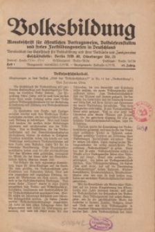 Volksbildung : Zeitschrift der Gesellschaft für Volksbildung, Jg. 63. 1933, [H. 1]
