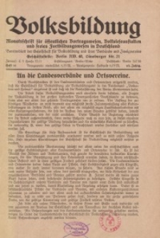 Volksbildung : Zeitschrift der Gesellschaft für Volksbildung, Jg. 63. 1933, [H. 9]