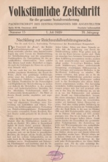Volkstümliche Zeitschrift für die gesamte Sozialversicherung, 35. Jahrgang, 1929, H. 13