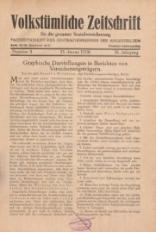 Volkstümliche Zeitschrift für die gesamte Sozialversicherung, 36. Jahrgang, 1930, H. 2