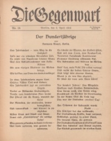 Die Gegenwart: Wochenschrift für Literatur, Kunst, Leben, 44. Jahrgang, 1915, H. 14