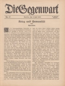 Die Gegenwart: Wochenschrift für Literatur, Kunst, Leben, 44. Jahrgang, 1915, H. 27