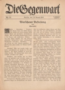 Die Gegenwart: Wochenschrift für Literatur, Kunst, Leben, 44. Jahrgang, 1915, H. 33