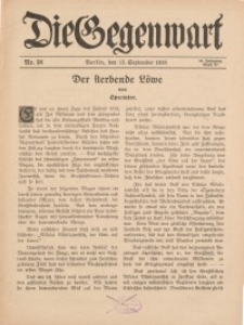 Die Gegenwart: Wochenschrift für Literatur, Kunst, Leben, 44. Jahrgang, 1915, H. 38
