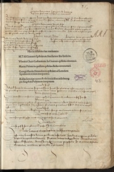 Hoc in volumine haec continentur M. Tulii Ciceronis Epistolarum familiarium libri sexdecim