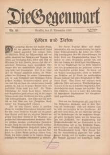 Die Gegenwart: Wochenschrift für Literatur, Kunst, Leben, 44. Jahrgang, 1915, H. 48