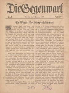 Die Gegenwart: Wochenschrift für Literatur, Kunst, Leben, 45. Jahrgang, 1916, H. 1