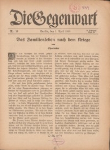 Die Gegenwart: Wochenschrift für Literatur, Kunst, Leben, 45. Jahrgang, 1916, H. 14