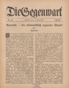 Die Gegenwart: Wochenschrift für Literatur, Kunst, Leben, 45. Jahrgang, 1916, H. 20