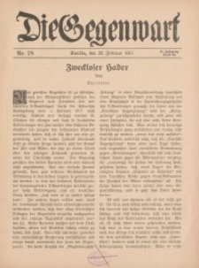 Die Gegenwart: Wochenschrift für Literatur, Kunst, Leben, 46. Jahrgang, 1917, H. 7/8