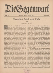 Die Gegenwart: Wochenschrift für Literatur, Kunst, Leben, 46. Jahrgang, 1917, H. 14