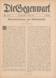 Die Gegenwart: Wochenschrift für Literatur, Kunst, Leben, 46. Jahrgang, 1917, H. 17/18