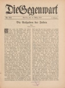 Die Gegenwart: Wochenschrift für Literatur, Kunst, Leben, 47. Jahrgang, 1918, H. 9/10