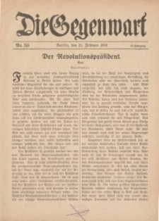 Die Gegenwart: Wochenschrift für Literatur, Kunst, Leben, 48. Jahrgang, 1919, H. 5/6