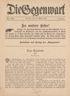 Die Gegenwart: Wochenschrift für Literatur, Kunst, Leben, 48. Jahrgang, 1919, H. 7/10