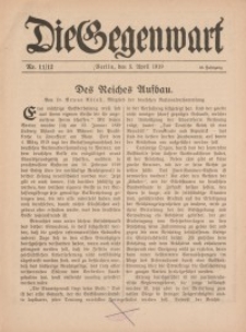 Die Gegenwart: Wochenschrift für Literatur, Kunst, Leben, 48. Jahrgang, 1919, H. 11/12