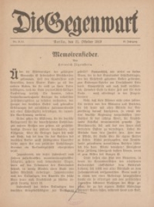 Die Gegenwart: Wochenschrift für Literatur, Kunst, Leben, 48. Jahrgang, 1919, H. 19/20