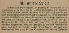 An unsere Leser ! (do naszych czytelników) [ulotka]