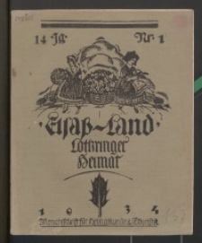 Elsaß-Land, Lothringer Heimat, 14. Jg. 1934, H. 1.