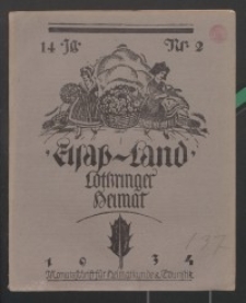 Elsaß-Land, Lothringer Heimat, 14. Jg. 1934, H. 2.