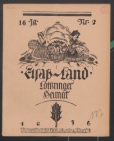 Elsaß-Land, Lothringer Heimat, 16. Jg. 1936, H. 2.
