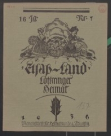 Elsaß-Land, Lothringer Heimat, 16. Jg. 1936, H. 7.