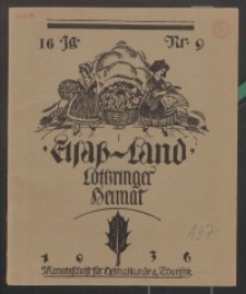 Elsaß-Land, Lothringer Heimat, 16. Jg. 1936, H. 9.