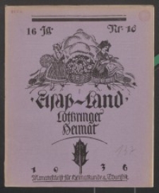 Elsaß-Land, Lothringer Heimat, 16. Jg. 1936, H. 10.