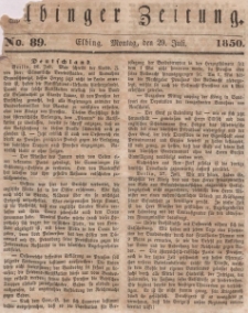 Elbinger Zeitung, No. 89 Montag, 29. Juli 1850