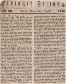 Elbinger Zeitung, No. 92 Montag, 5. August 1850