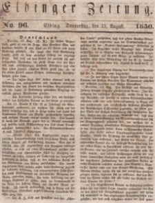 Elbinger Zeitung, No. 96 Donnerstag, 15. August 1850