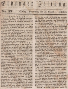 Elbinger Zeitung, No. 99 Donnerstag, 22. August 1850