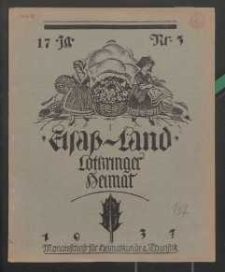 Elsaß-Land, Lothringer Heimat, 17. Jg. 1937, H. 3.