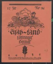 Elsaß-Land, Lothringer Heimat, 17. Jg. 1937, H. 10.