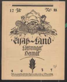 Elsaß-Land, Lothringer Heimat, 17. Jg. 1937, H. 11.