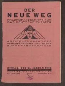 Der neue Weg. Halbmonatsschrift für das deutsche Theater, 62. Jg.1933, H. 2