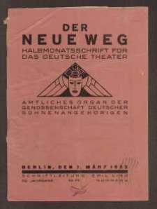 Der neue Weg. Halbmonatsschrift für das deutsche Theater, 62. Jg.1933, H. 4