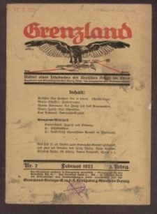 Grenzland. Blätter eines Jahrbuches der deutschen Arbeit im Osten, 3. Jg. 1922, H. 2.