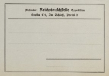 Absender: Reichstauschstelle [druk]