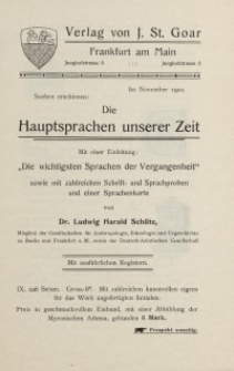 Verlag von J. St. Goar [ulotka reklamowa]