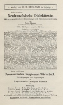 Neufranzösische Dialekttexte [ulotka]