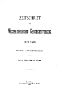 Zeitschrift des Westpreußischen Geschichtsvereins, 1888, H. 23