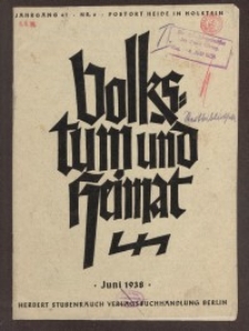 Volkstum und Heimat,1938, [H. 6]